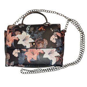 Floral Crossbody Purse with Smoky Metal Accents